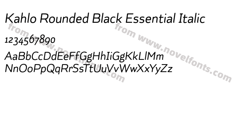 Kahlo Rounded Black Essential ItalicPreview