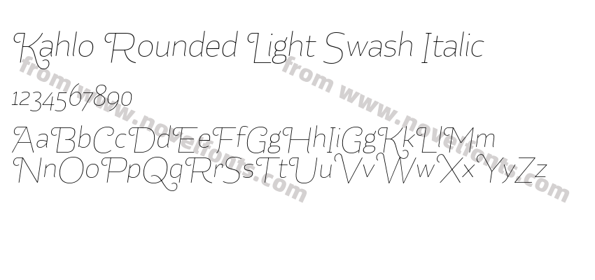 Kahlo Rounded Light Swash ItalicPreview