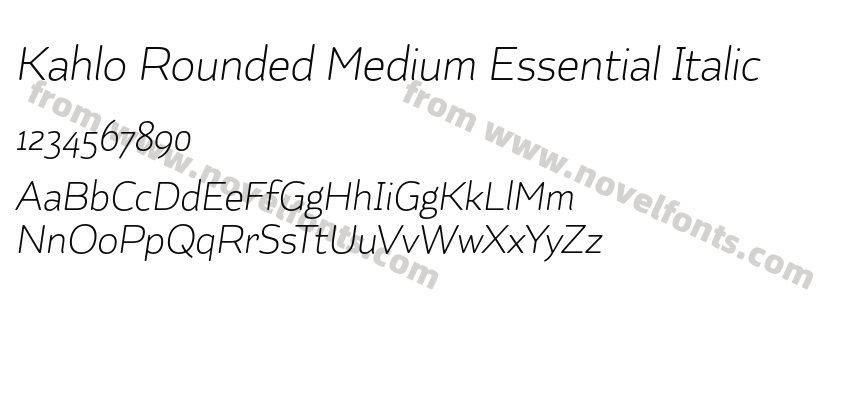 Kahlo Rounded Medium Essential ItalicPreview