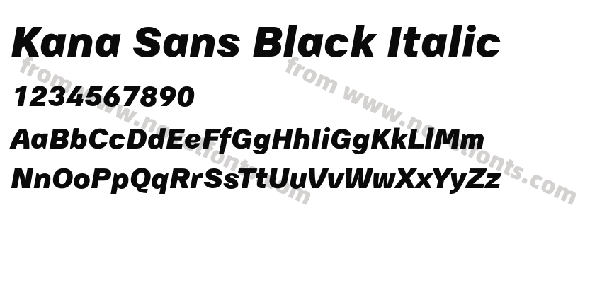 Kana Sans Black ItalicPreview