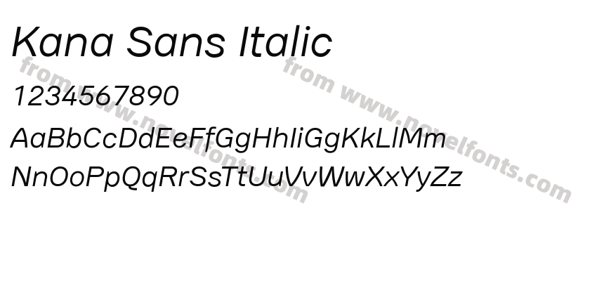 Kana Sans ItalicPreview