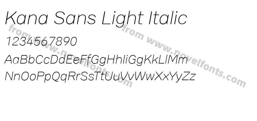Kana Sans Light ItalicPreview