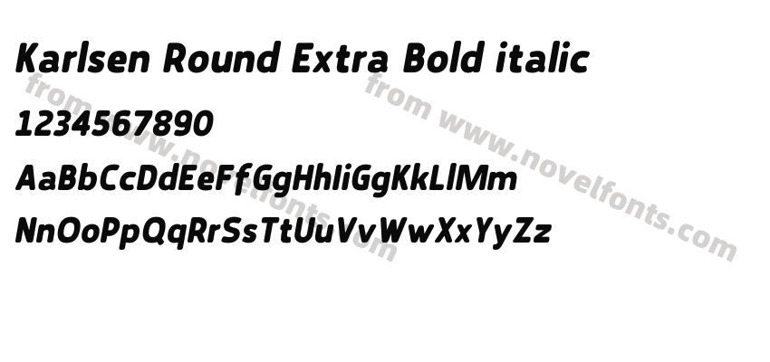 Karlsen Round Extra Bold italicPreview
