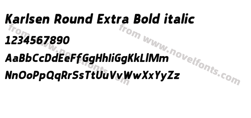Karlsen Round Extra Bold italicPreview