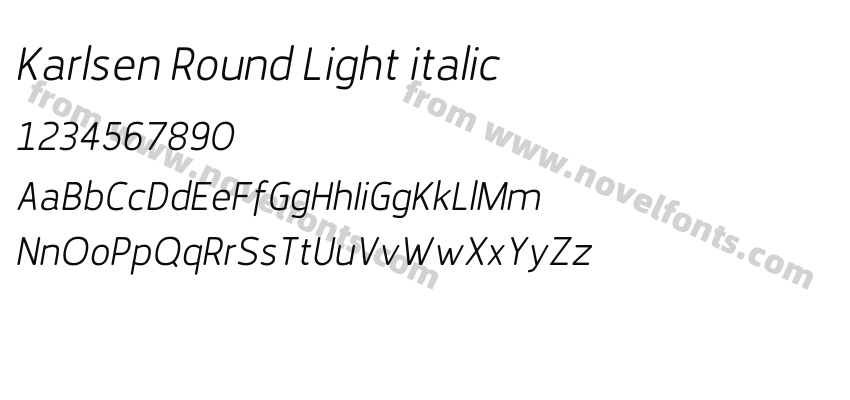 Karlsen Round Light italicPreview