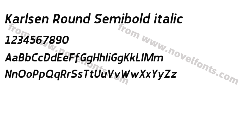 Karlsen Round Semibold italicPreview
