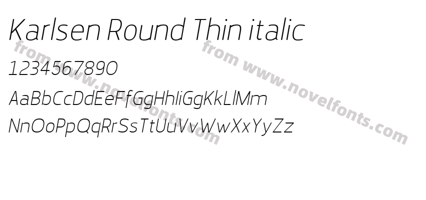 Karlsen Round Thin italicPreview