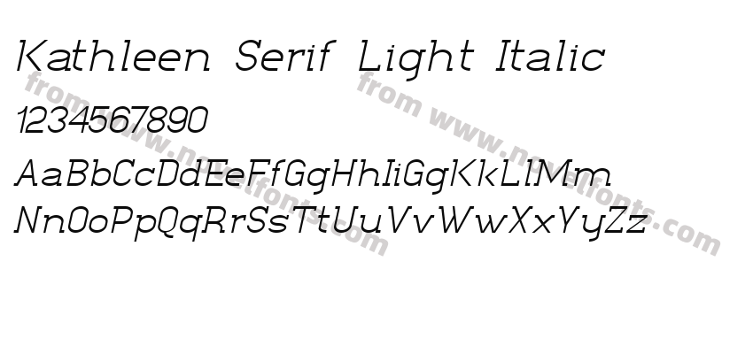 Kathleen Serif Light ItalicPreview