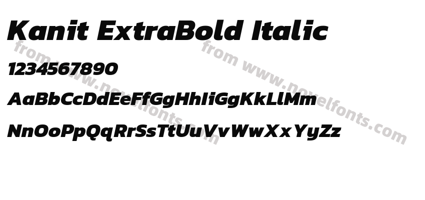 Kanit ExtraBold ItalicPreview