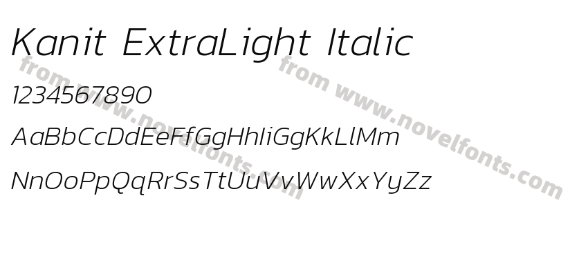 Kanit ExtraLight ItalicPreview