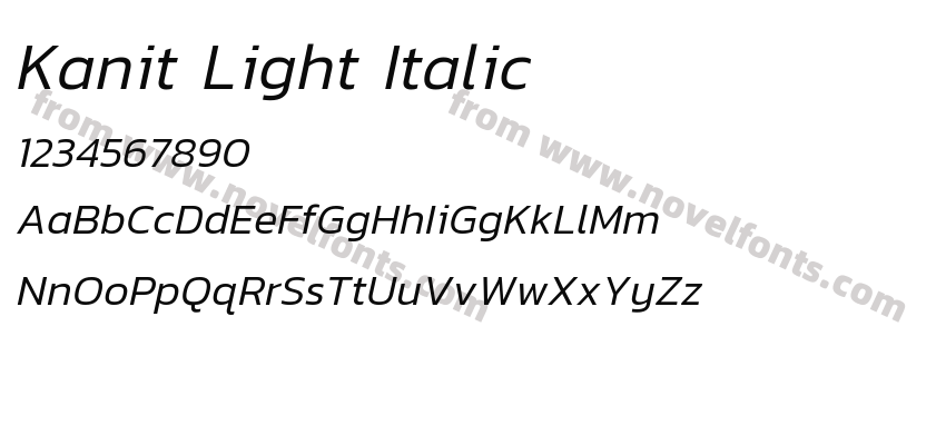 Kanit Light ItalicPreview