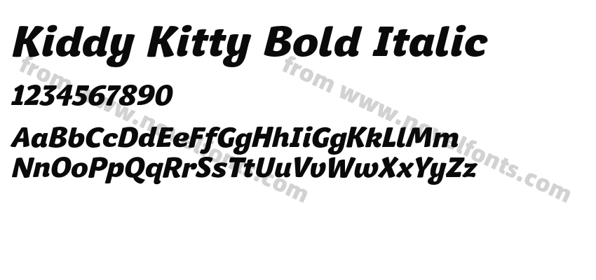 Kiddy Kitty Bold ItalicPreview
