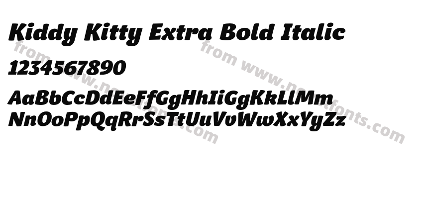Kiddy Kitty Extra Bold ItalicPreview