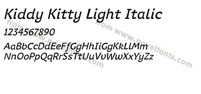 Kiddy Kitty Light ItalicPreview