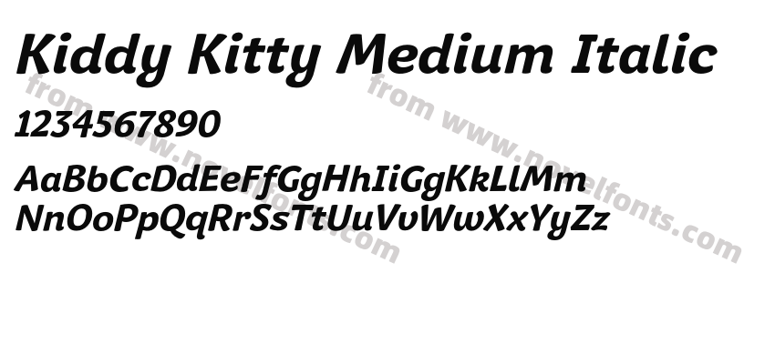 Kiddy Kitty Medium ItalicPreview