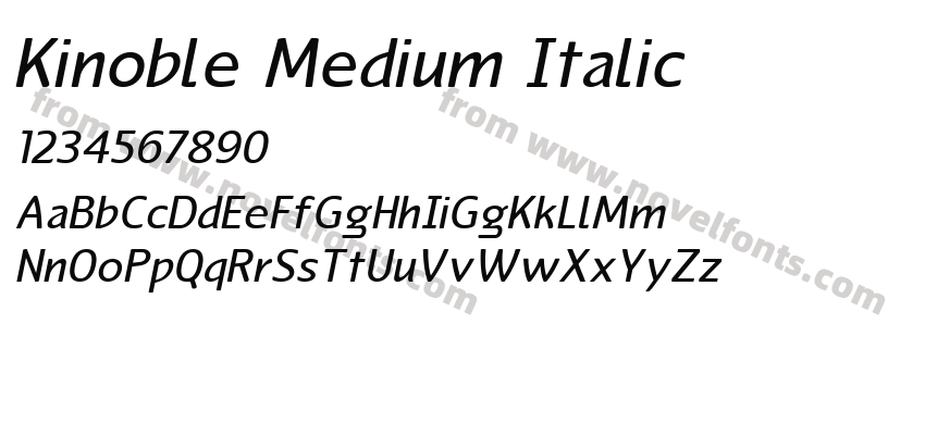 Kinoble Medium ItalicPreview