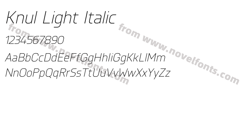 Knul Light ItalicPreview