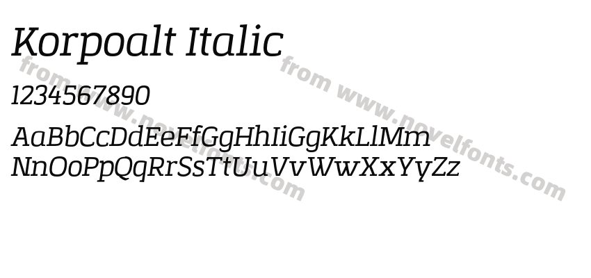 Korpoalt ItalicPreview