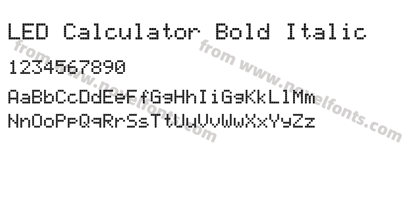 LED Calculator Bold ItalicPreview
