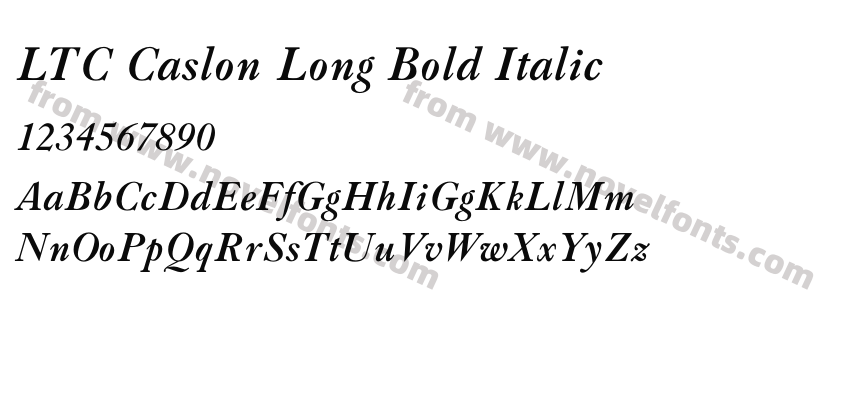 LTC Caslon Long Bold ItalicPreview