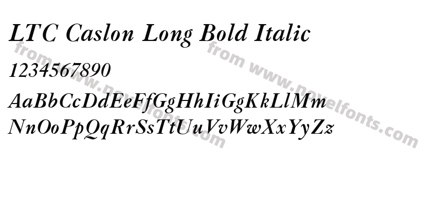 LTC Caslon Long Bold ItalicPreview