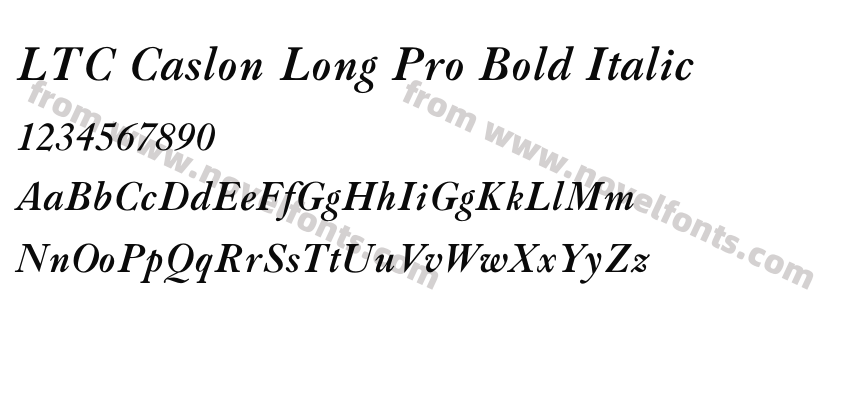 LTC Caslon Long Pro Bold ItalicPreview