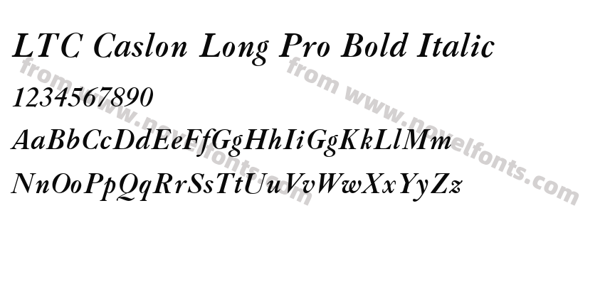 LTC Caslon Long Pro Bold ItalicPreview