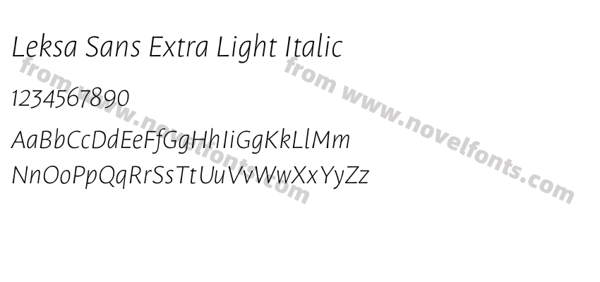 Leksa Sans Extra Light ItalicPreview
