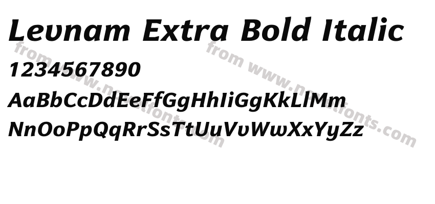 Levnam Extra Bold ItalicPreview
