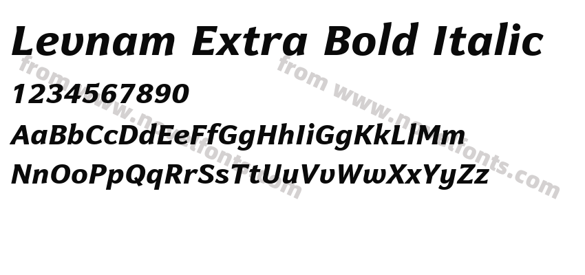 Levnam Extra Bold ItalicPreview