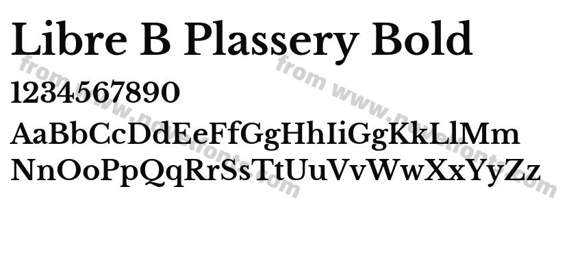 Libre B Plassery BoldPreview