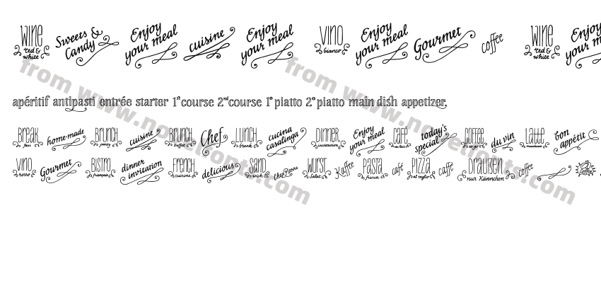 Liebe Menu LetteringPreview