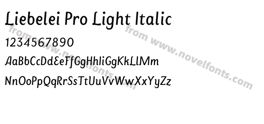Liebelei Pro Light ItalicPreview