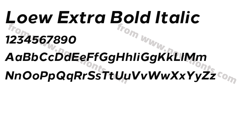 Loew Extra Bold ItalicPreview