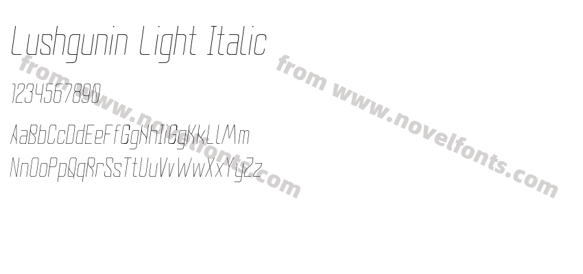 Lushgunin Light ItalicPreview