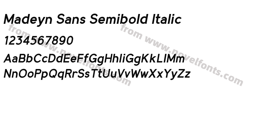 Madeyn Sans Semibold ItalicPreview