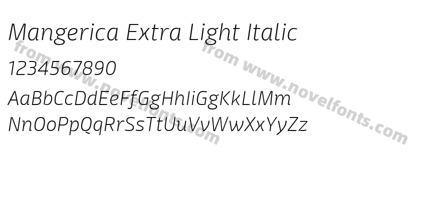 Mangerica Extra Light ItalicPreview