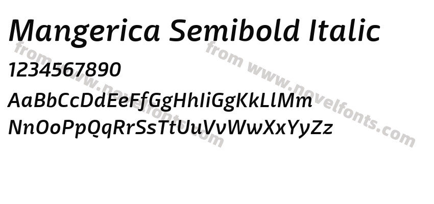 Mangerica Semibold ItalicPreview