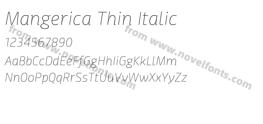 Mangerica Thin ItalicPreview
