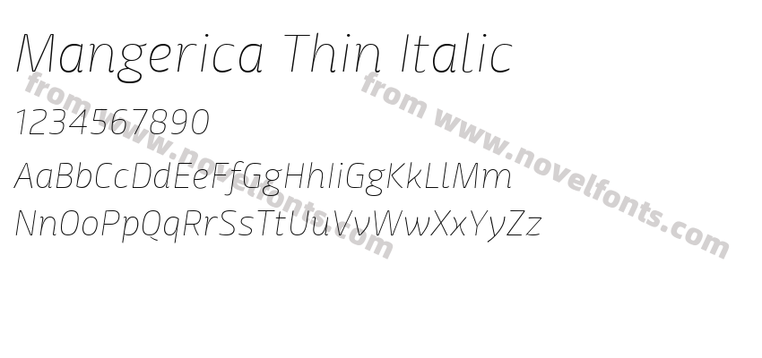 Mangerica Thin ItalicPreview