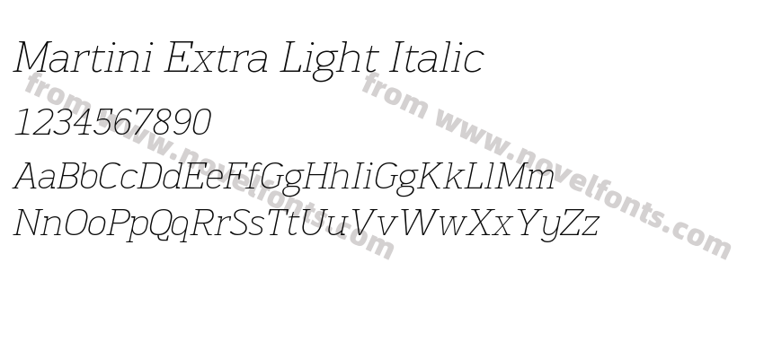 Martini Extra Light ItalicPreview