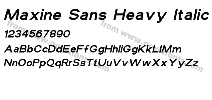Maxine Sans Heavy ItalicPreview