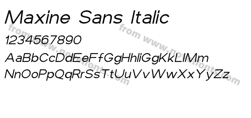 Maxine Sans ItalicPreview