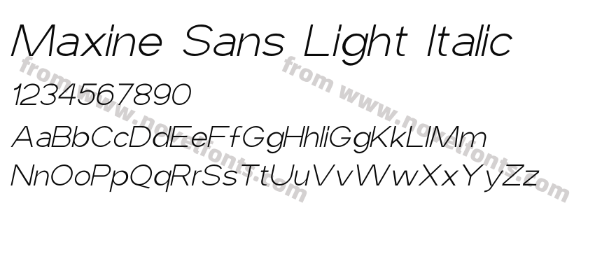 Maxine Sans Light ItalicPreview