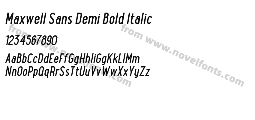 Maxwell Sans Demi Bold ItalicPreview