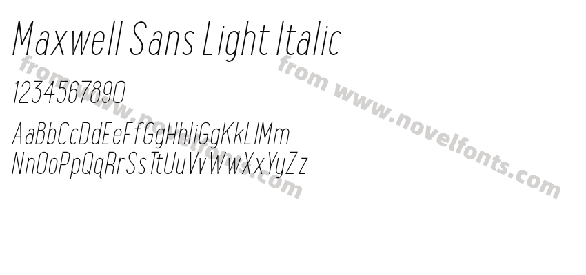 Maxwell Sans Light ItalicPreview
