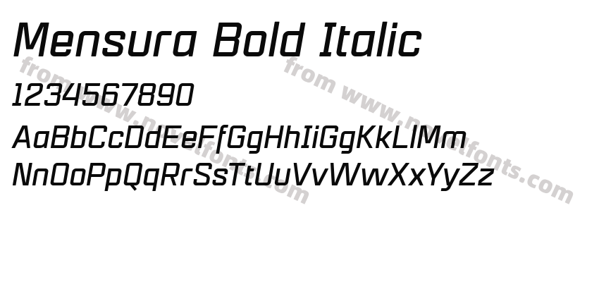 Mensura Bold ItalicPreview
