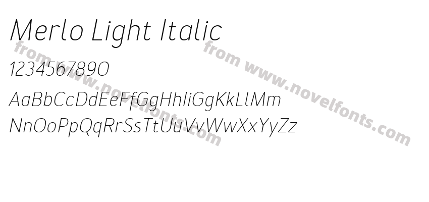Merlo Light ItalicPreview