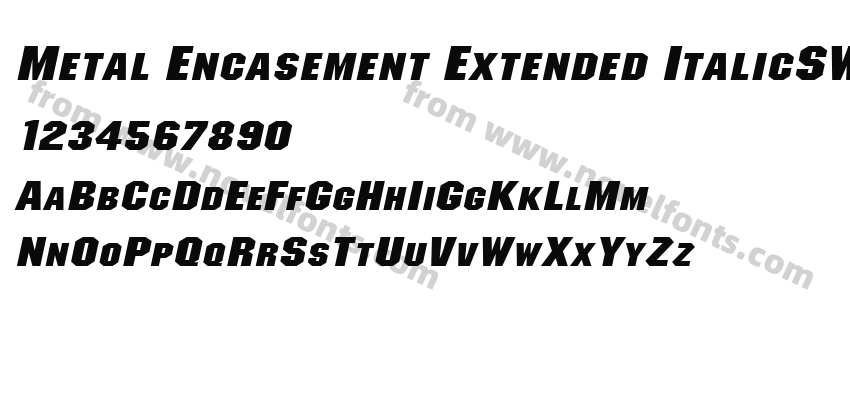 Metal Encasement Extended ItalicSWFTEPreview