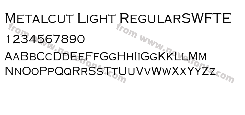Metalcut Light RegularSWFTEPreview